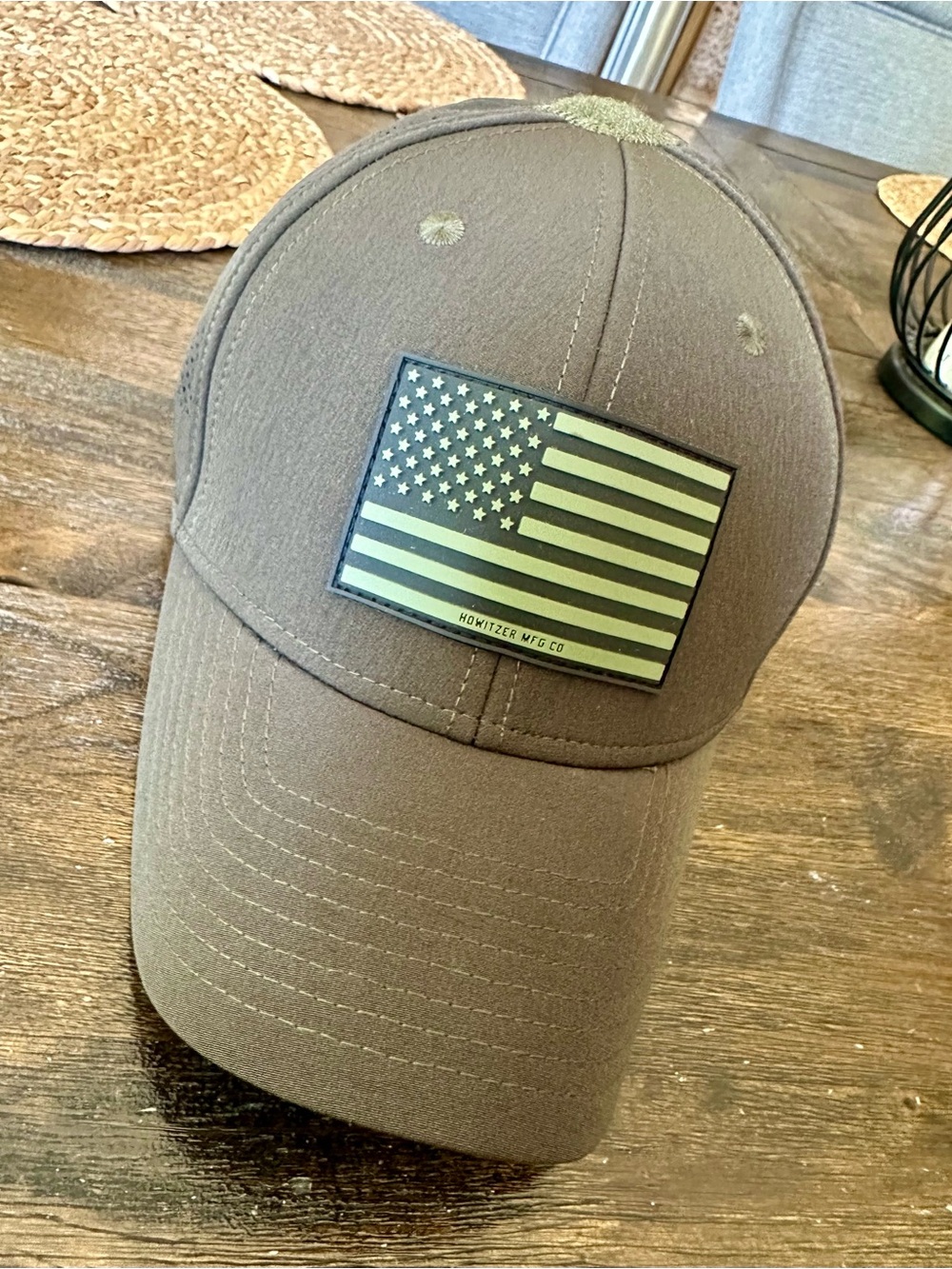 Howitzer Tactical Baseball Cap with Olive Subdued USA Flag Patch Flexfit